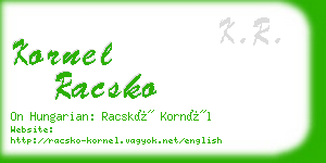 kornel racsko business card